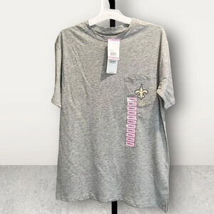 NWT ~ NFL NEW ORLEANS SAINTS t-shirt GRAY w/ pocket Women’s small & large